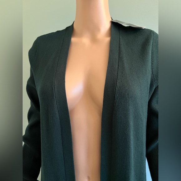 Lauren Ralph Lauren Solid green Ribbed Cardigan w/ Pockets, Size M , NWT!! - Picture 13 of 15